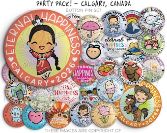 2026 Eternal Happiness International Convention Button Pins - CALGARY Canada PARTY PACK! - jw gifts