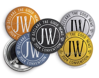 2024 Regional Convention Declare the Good News VINTAGE LOGO Button Pin Set - Convention Gifts - Special Convention