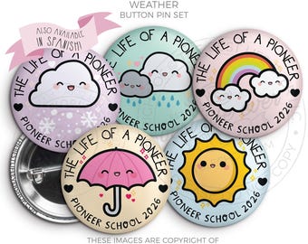 2026 Pioneer School Button Pin Set: JW Gifts - WEATHER