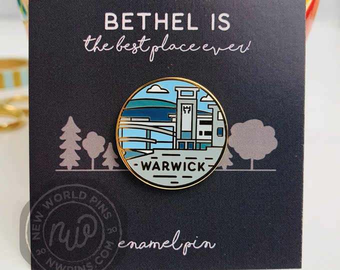 Warwick Bethel Souvenir Enamel Pin- JW pins, nwpins, new world pins