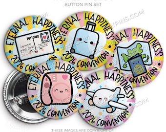 Eternal Happiness 2026 Convention Button Pins - TRAVEL FRIENDS - jw gifts - jw, convention gifts, regional convention, gifts for kids