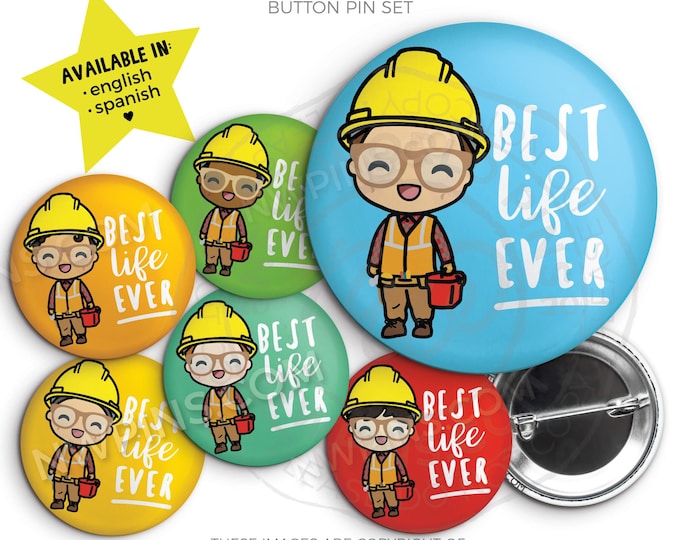 LDC Construction Ready BROTHERS! Button Pin Set