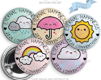 2026 Eternal Happiness Regional Convention Button Pin Set - WEATHER