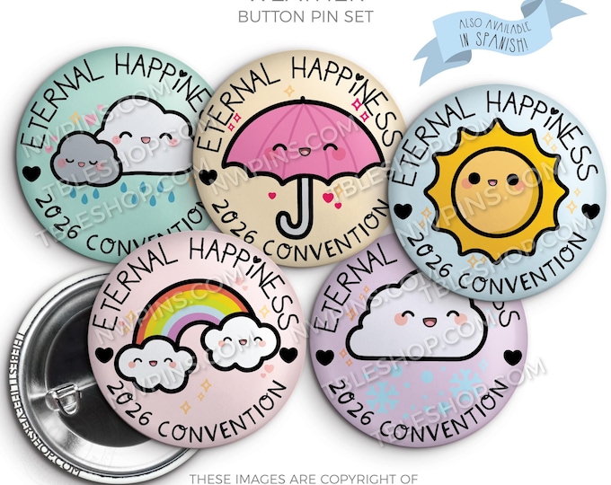 2026 Eternal Happiness Regional Convention Button Pin Set - WEATHER