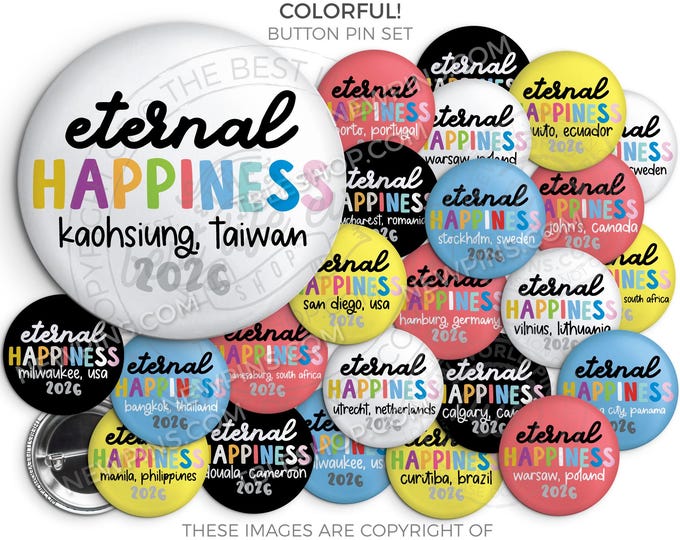 Eternal Happiness 2026 International Convention Button Pins - COLORFUL, jw convention gifts