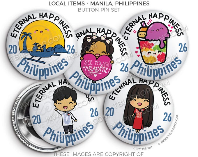 2026 Manila Philippines Convention Button Pins - Local Souvenir Keepsake