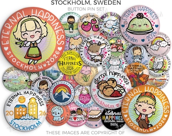 2026 Eternal Happiness International Convention Button Pin Set Party Pack! STOCKHOLM SWEDEN
