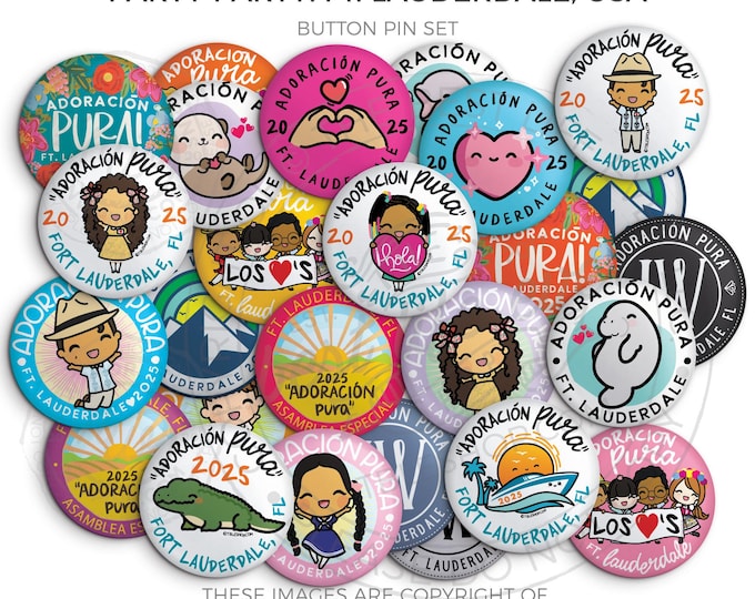 Fort Lauderdale, FLORIDA 2025 Pure Worship Special Convention PARTY PACK! -  Button Pins - jw gifts, jw org, best life ever