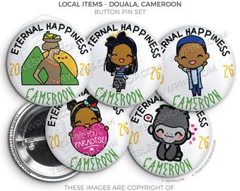 Eternal Happiness 2026 International Convention Douala, CAMEROON Button Pins - LOCAL ITEMS - jw gifts - jw, convention gifts, convention