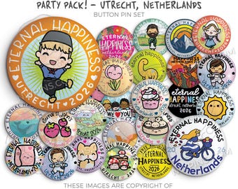 2026 Eternal Happiness International Convention Button Pin Set Party Pack! UTRECHT NETHERLANDS
