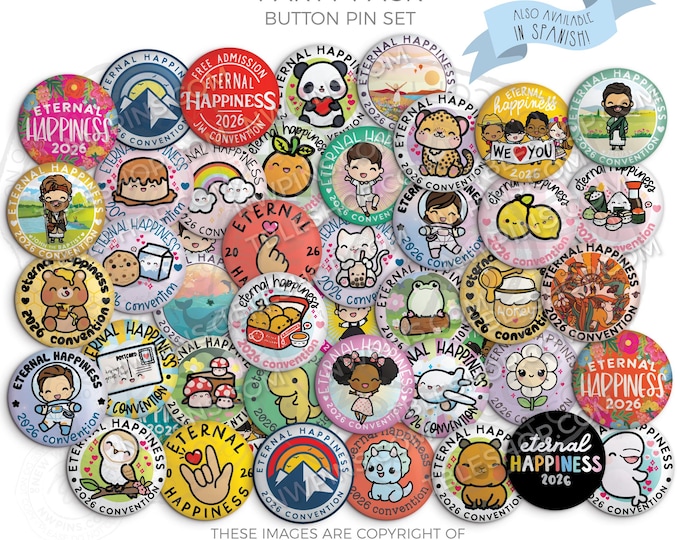 2026 Eternal Happiness Convention Button Pins - PARTY PACK! - jw gifts
