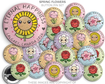 Eternal Happiness 2026 International Convention Button Pins - SPRING FLOWERS, jw convention gifts