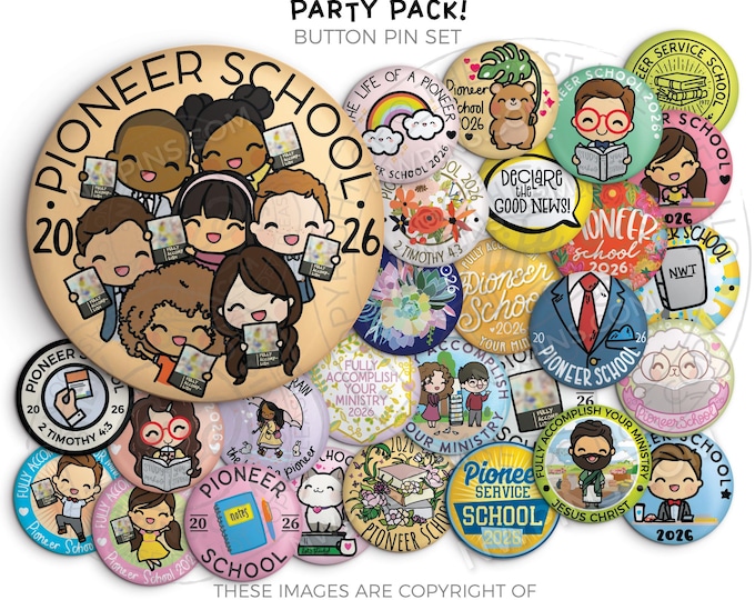 2026 Pioneer School Button Pin Set – Joyful Ministry Pack!