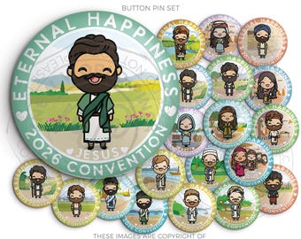 Eternal Happiness 2026 Convention Button Pins - Good News Friends