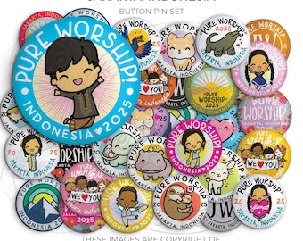 Jakarta INDONESIA 2025 Pure Worship Special Convention PARTY PACK! -  Button Pins - jw gifts, jw org, best life ever