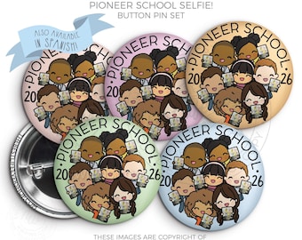 2026 Pioneer School Button Pins Set: JW Ministry Gifts - SELFIE