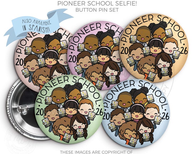 2026 Pioneer School Button Pins Set: JW Ministry Gifts - SELFIE