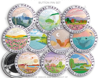 Eternal Happiness 2026 Convention Button Pins - POSITIVE THOUGHTS - jw gifts - jw, convention gifts, regional convention, gifts for kids