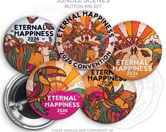Eternal Happiness 2026 Convention Button Pins - JUNGLE SCENES, jw convention gifts