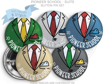 2026 Pioneer School Button Pin Set: JW Gifts - SUITS