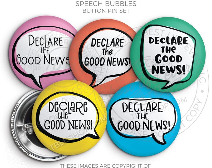 2026 Pioneer School Button Pin Set: JW Gifts - SPEECH BUBBLES