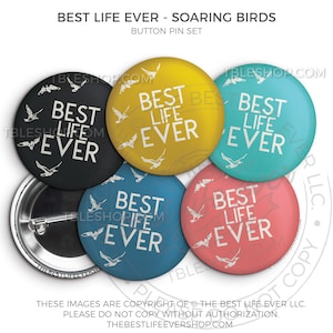 Best Life Ever SOARING BIRDS Button Pin Set -  - jw gifts - jw pioneer - gifts for pioneers - gifts for sisters
