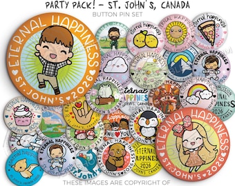 2026 Eternal Happiness International Convention Button Pins - St. John's Canada PARTY PACK! - jw gifts