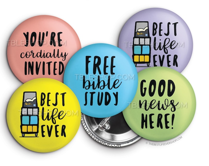 Ministry Assortment Button Pin Set - jw gifts - pioneer - best life ever