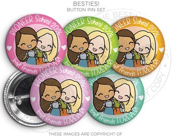 2026 Pioneer School Button Pin Set: JW Gifts - BESTIES!