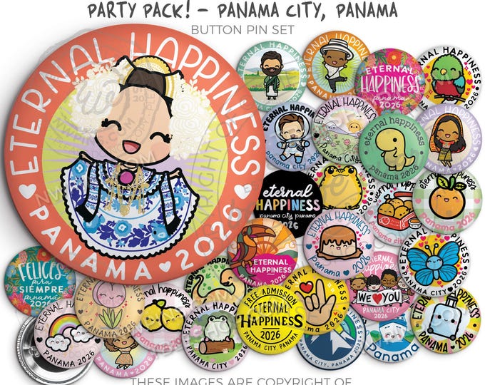 2026 Eternal Happiness International Convention Button Pin Set Party Pack! PANAMA City PANAMA