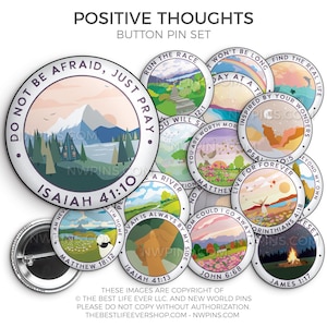 Positive Thoughts Button Pin Set - jw gifts - jw pioneer - gifts for pioneers - gifts for sisters