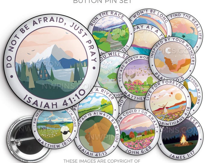 Positive Thoughts Button Pin Set - jw gifts - jw pioneer - gifts for pioneers - gifts for sisters