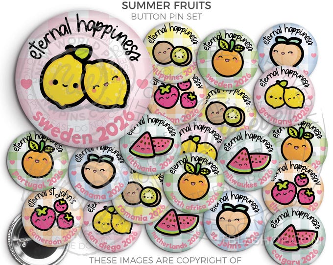 Eternal Happiness 2026 International Convention Button Pins - SUMMER FRUITS, jw convention gifts