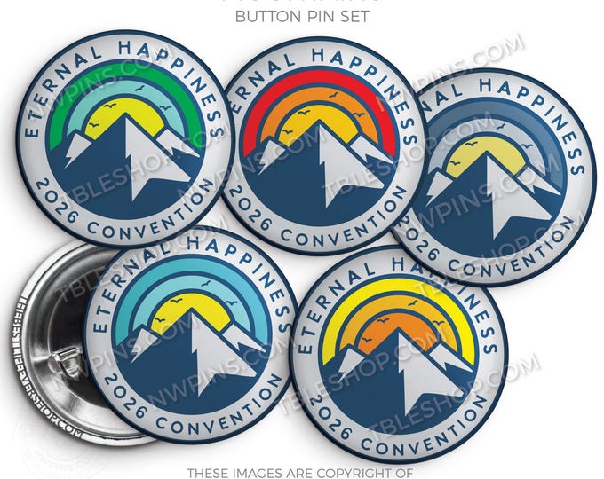 Eternal Happiness 2026 Convention Button Pins - MOUNTAIN - jw gifts - jw, convention gifts, regional convention, gifts for kids