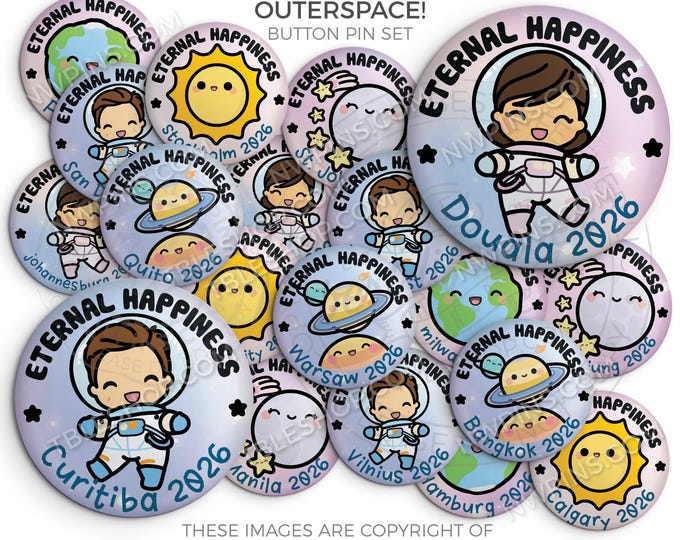 Eternal Happiness 2026 International Convention Button Pins - OUTERSPACE, jw convention gifts
