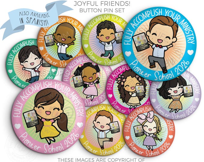 2026 Pioneer School Button Pin Set - JW Gifts - JOYFUL FRIENDS