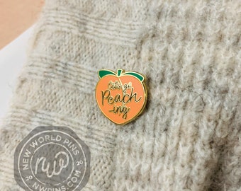 Lets Go “Peaching” Peach Enamel Pin- JW pins, nwpins, new world pins