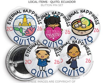 Eternal Happiness 2026 International Convention QUITO ECUADOR Button Pins - LOCAL Items - jw gifts - jw, convention gifts, convention
