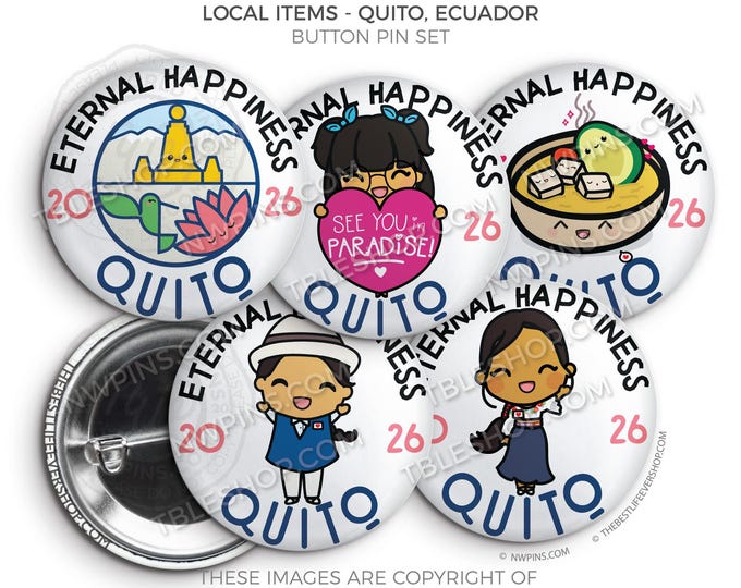 Eternal Happiness 2026 International Convention QUITO ECUADOR Button Pins - LOCAL Items - jw gifts - jw, convention gifts, convention