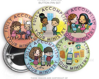 Fully Accomplish Your Ministry Pioneer School Button Pin Set - jw gifts - pioneer - best life ever, gifts for pioneers