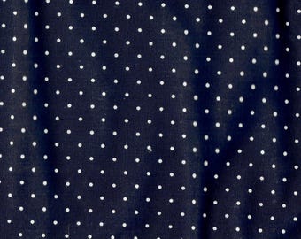 Navy Blue Polka Dot 100% Cotton Fabric