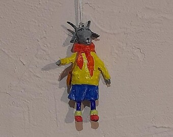 paper mache,suspension,christmas, new year,goat