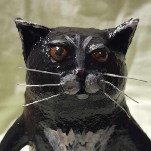 paper mache,cat,animal,figurine