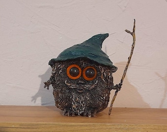 paper mache,grandfather oh, woodsman,forest,figurine,halloween