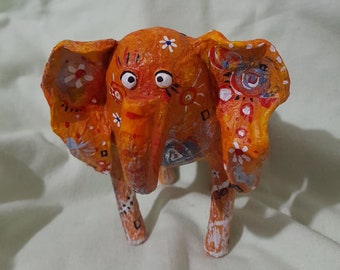 paper mache,elephant,animal,figurine
