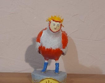 paper mache,human-animal hybrid,figurine,bird,folk