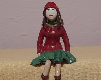 paper mache,author's doll,figurine