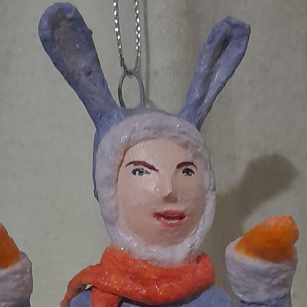 paper mache,bunny boy,suspension,christmas ,new year