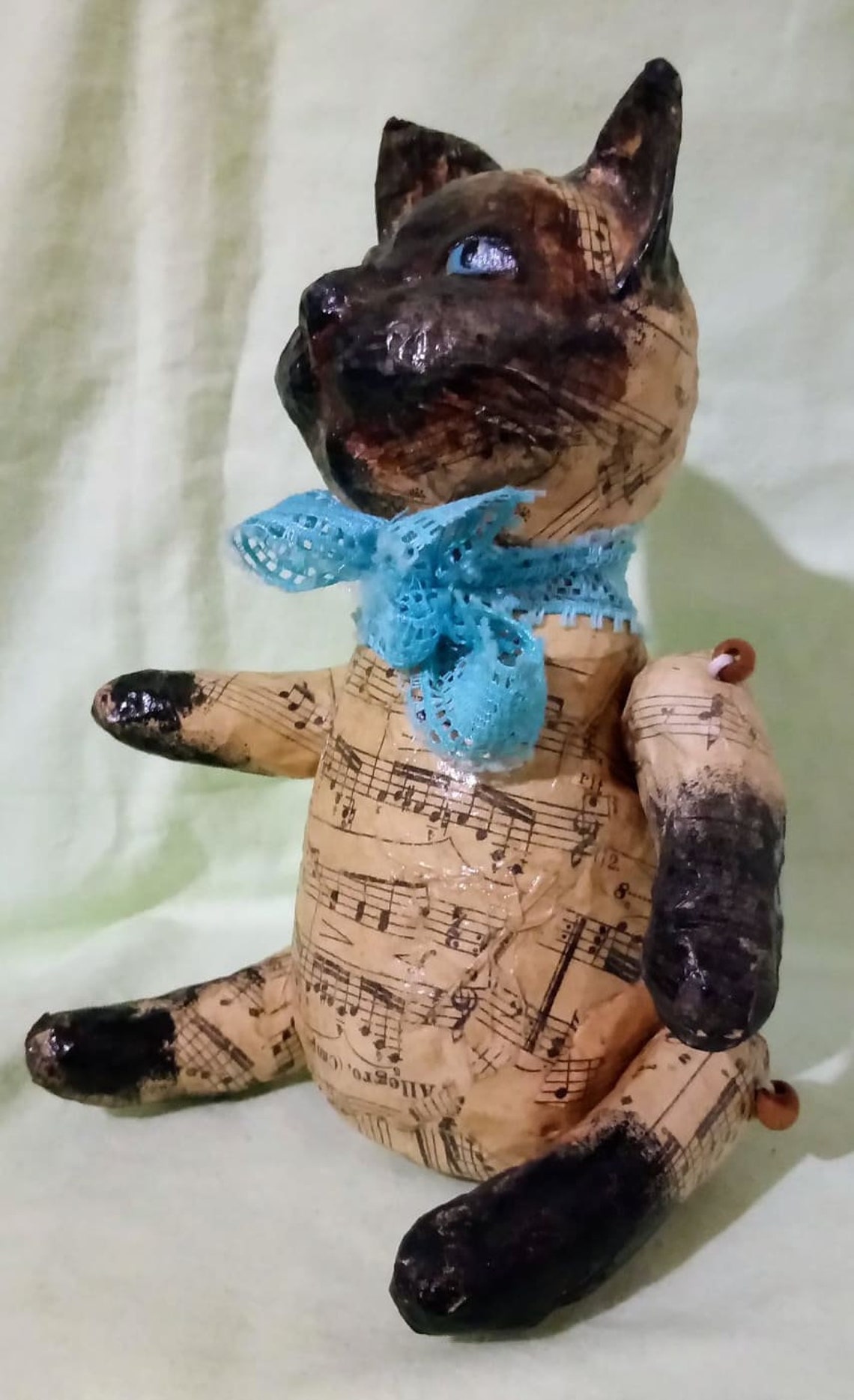 Papier mâché chat animal figurine Etsy