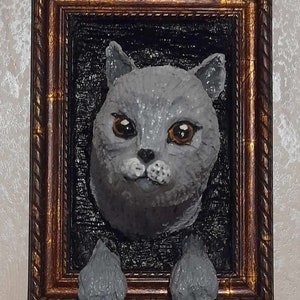 papier mâché, vintage, chat, décoration murale, figurine, sculpture
